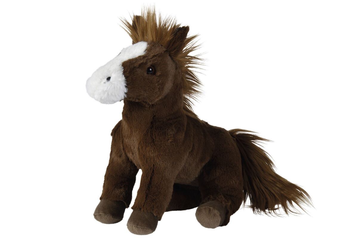  peluche cheval marron 35 cm 